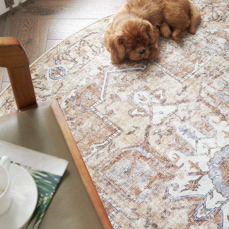 Mist-Toned Persian Bloom Rug - Jinchan Home