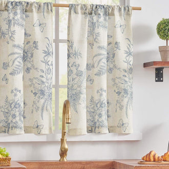 Butterfly Romance Rod Pocket Kitchen Curtains - Jinchan Home
