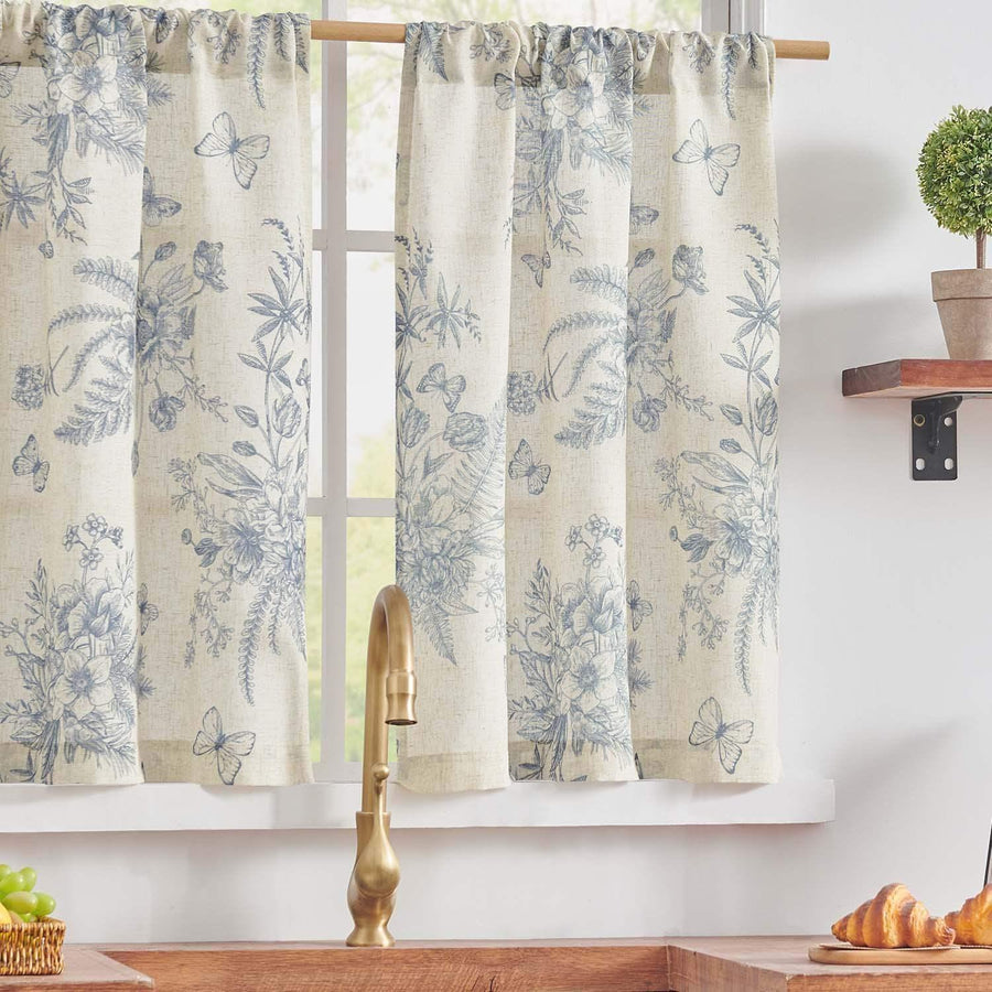 Butterfly Romance Rod Pocket Kitchen Curtains - Jinchan Home