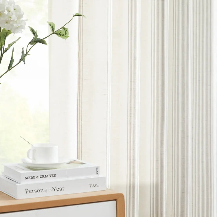Ticking Stripe 3-in-1 Curtains - Jinchan Home