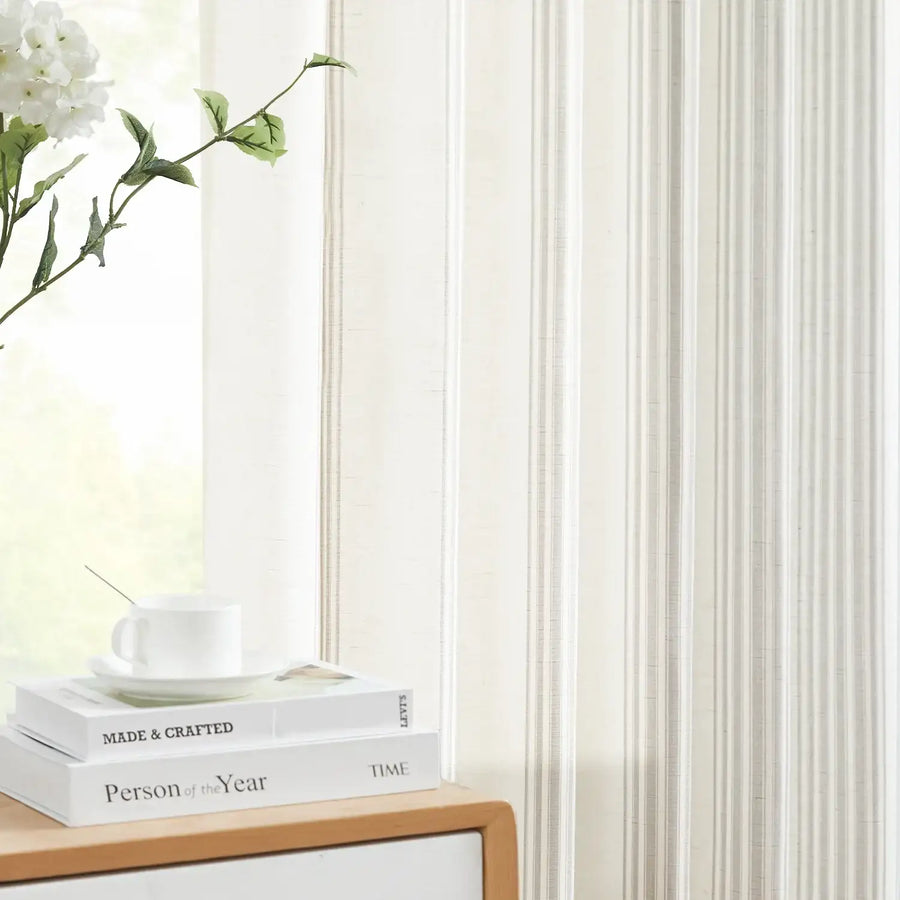 Ticking Stripe 3-in-1 Curtains - Jinchan Home