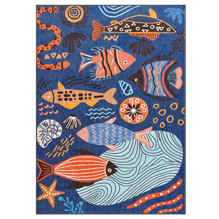 Underwater Folk Art Kids Rug - Jinchan Home