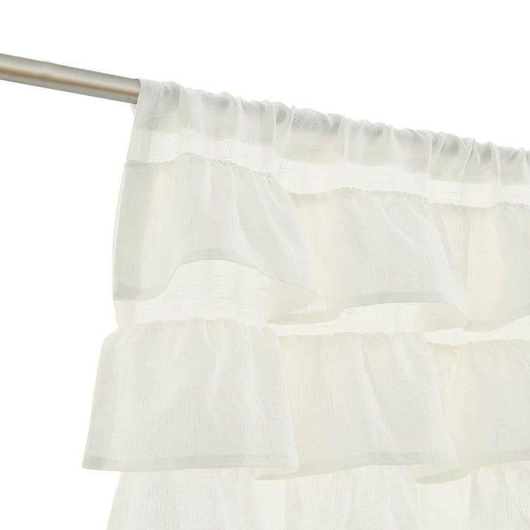 Layered Linen Ruffle Window Valance - Jinchan Home