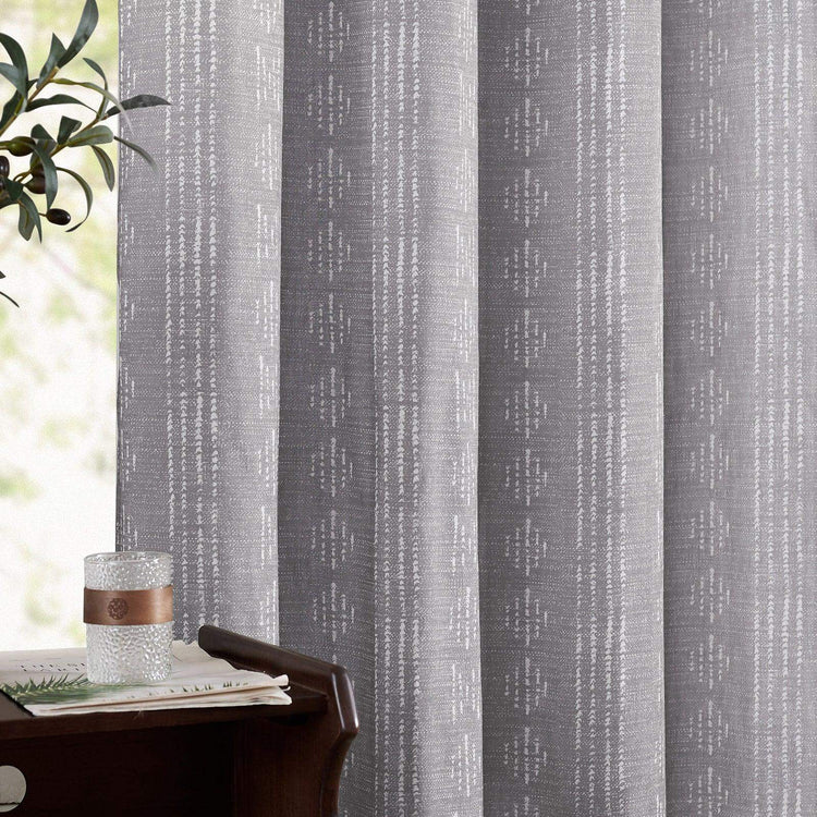 Boho Geometric Vertical Stripe Linen Curtains - Jinchan Home