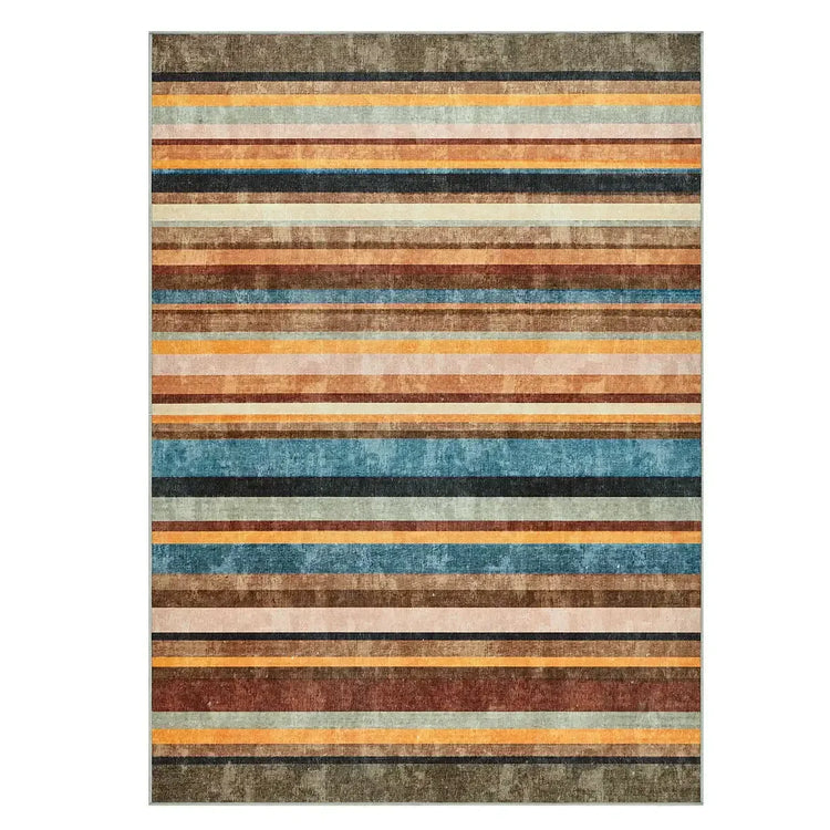Vintage Warm-Tone Striped Indoor Rug Doormat - Jinchan Home