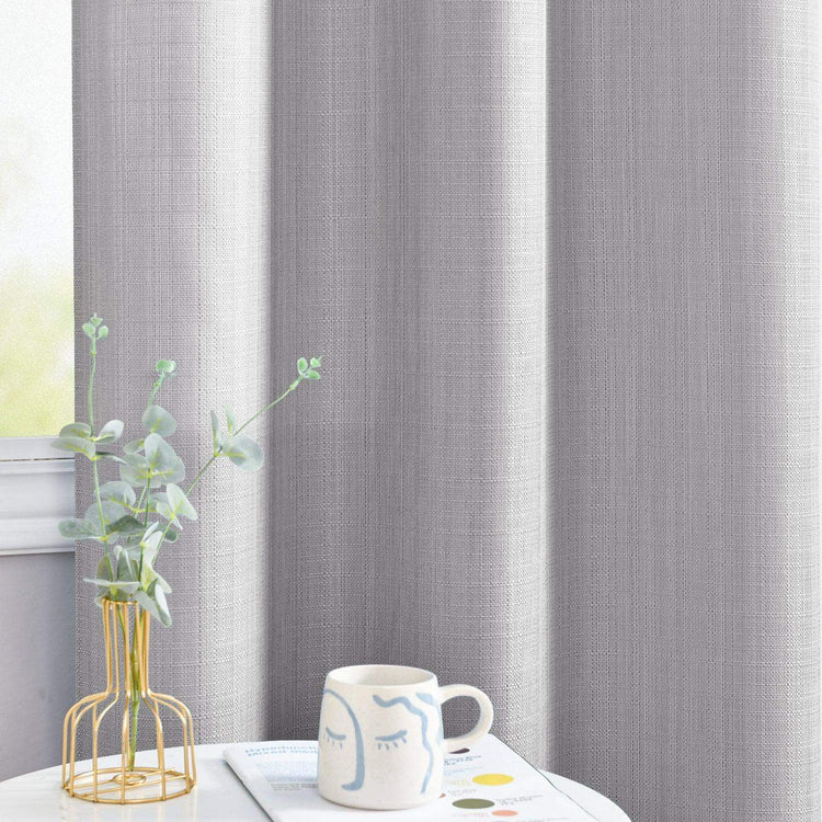Solid Faux Linen Polyester 3-in-1 Curtains - Jinchan Home