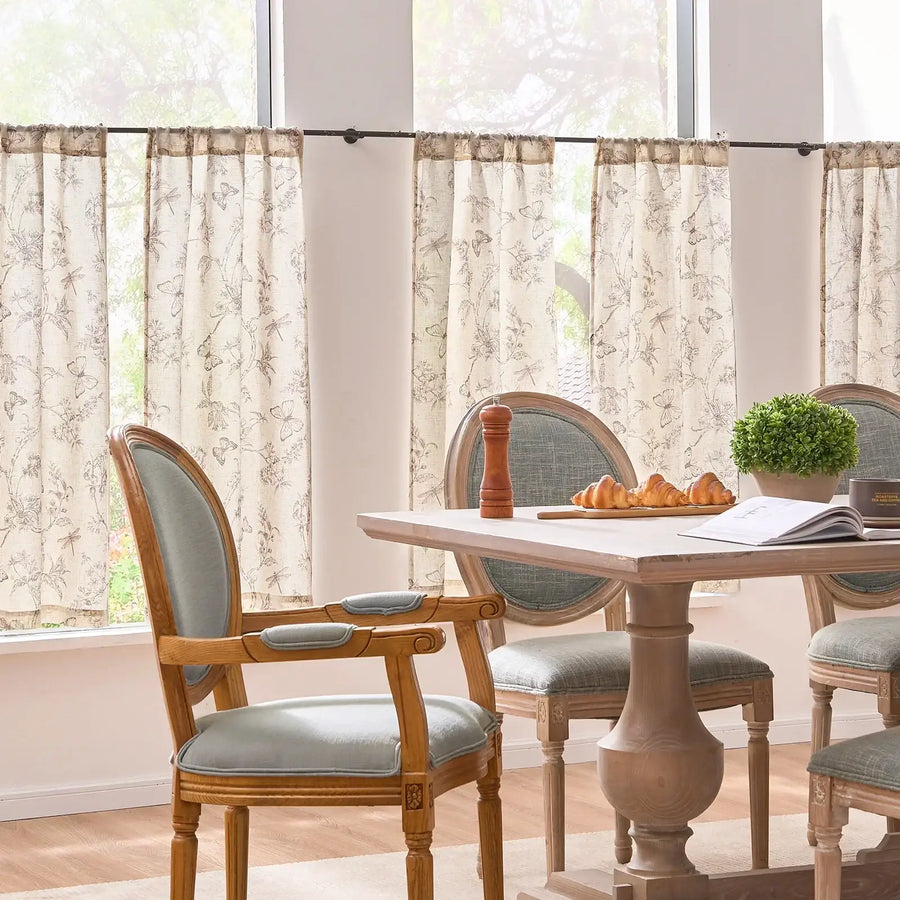 Vintage Garden Butterfly & Dragonfly Sheer Curtains - Jinchan Home