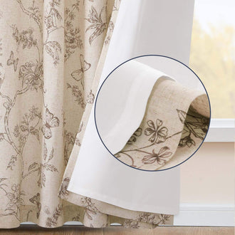 
                    
                      Floral Butterfly Linen Blend Lined Curtains - Jinchan Home
                    
                  