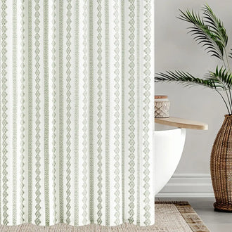 
                    
                      Boho Scroll & Diamond Shower Curtain - Jinchan Home
                    
                  