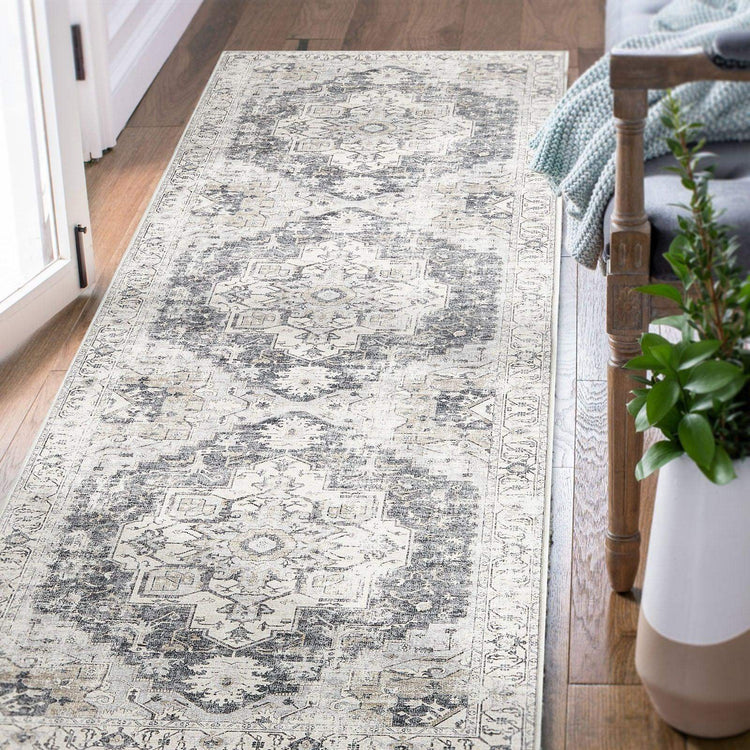 Mist-Toned Persian Bloom Rug - Jinchan Home