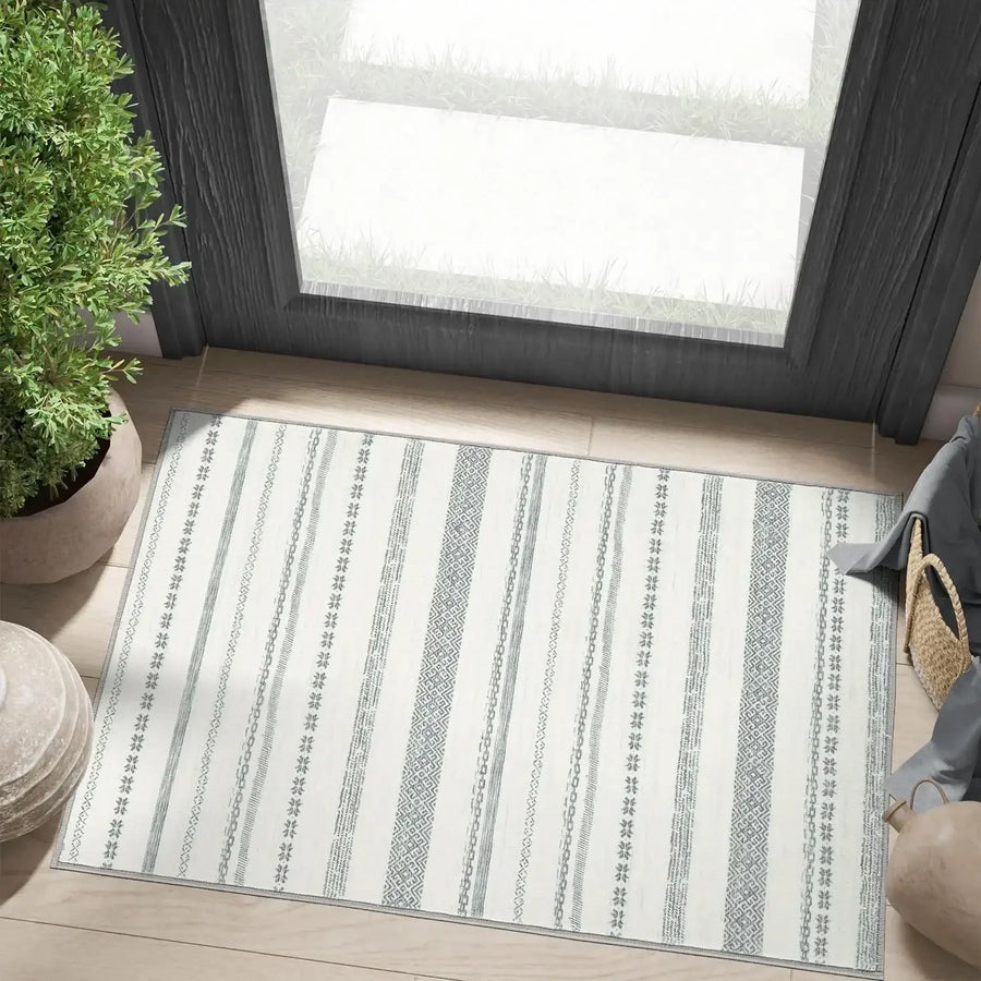 Boho Multi-Striped Geometric Area Rug - Jinchan Home