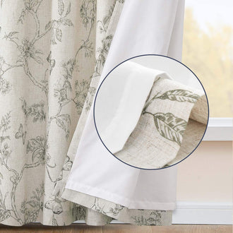 
                    
                      Floral Butterfly Linen Blend Lined Curtains - Jinchan Home
                    
                  