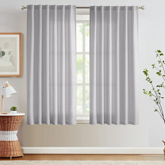 
                    
                      Solid Faux Linen Polyester 3-in-1 Curtains - Jinchan Home
                    
                  