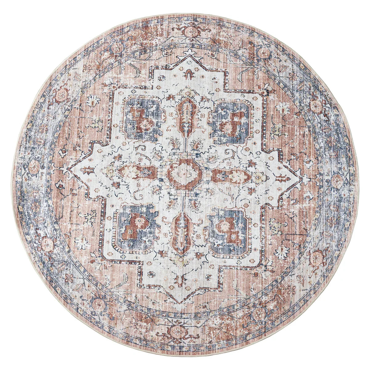 Vintage Persian-Style Distressed Area Rug - Jinchan Home