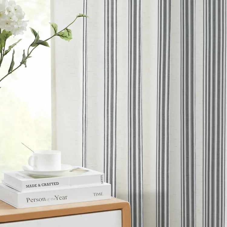 Ticking Stripe 3-in-1 Curtains - Jinchan Home