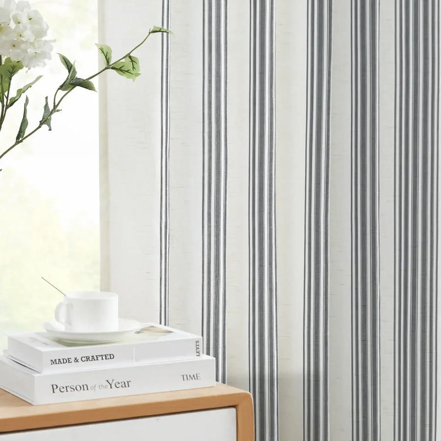 Ticking Stripe 3-in-1 Curtains - Jinchan Home