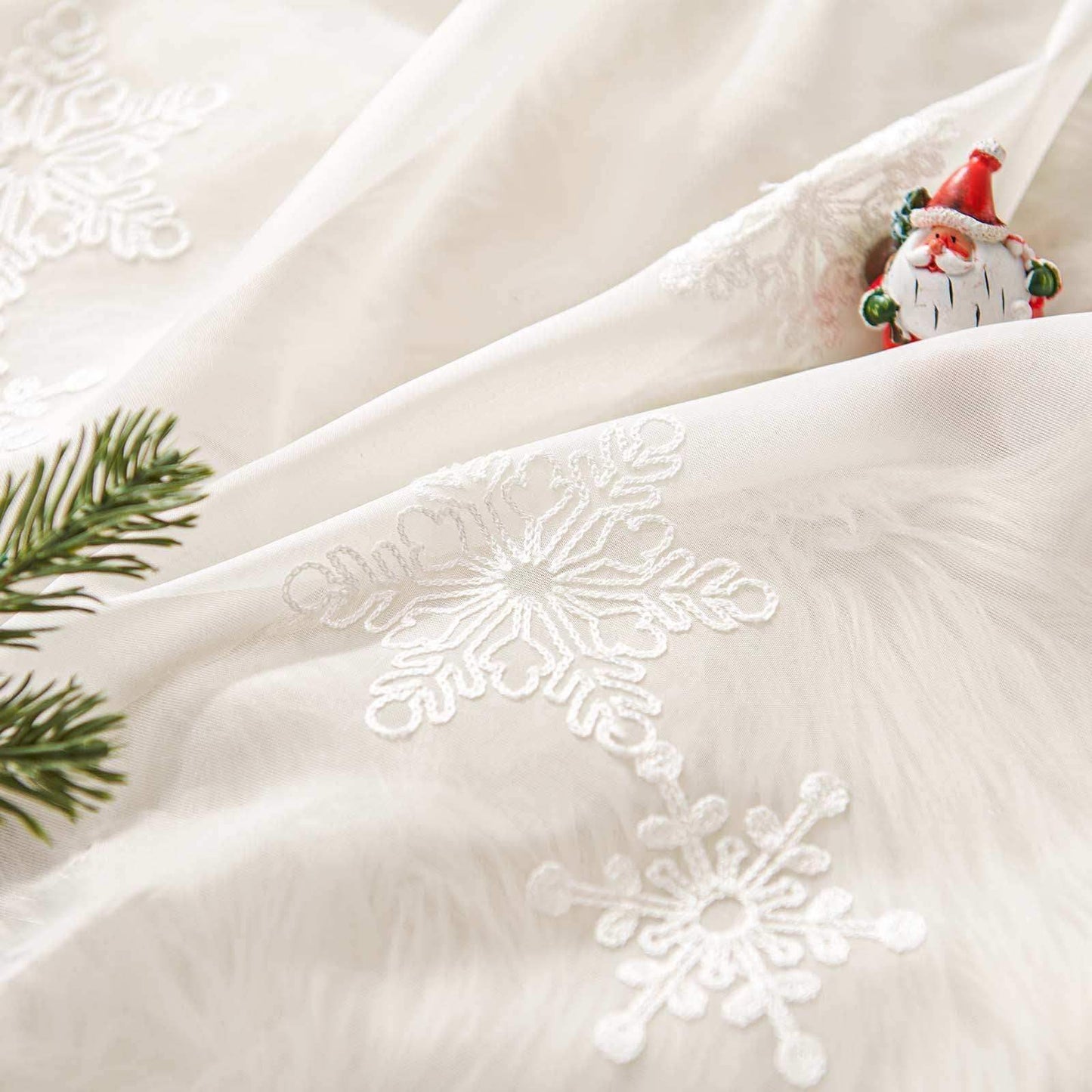 Snowflake Embroidered Curtain - Jinchan Home