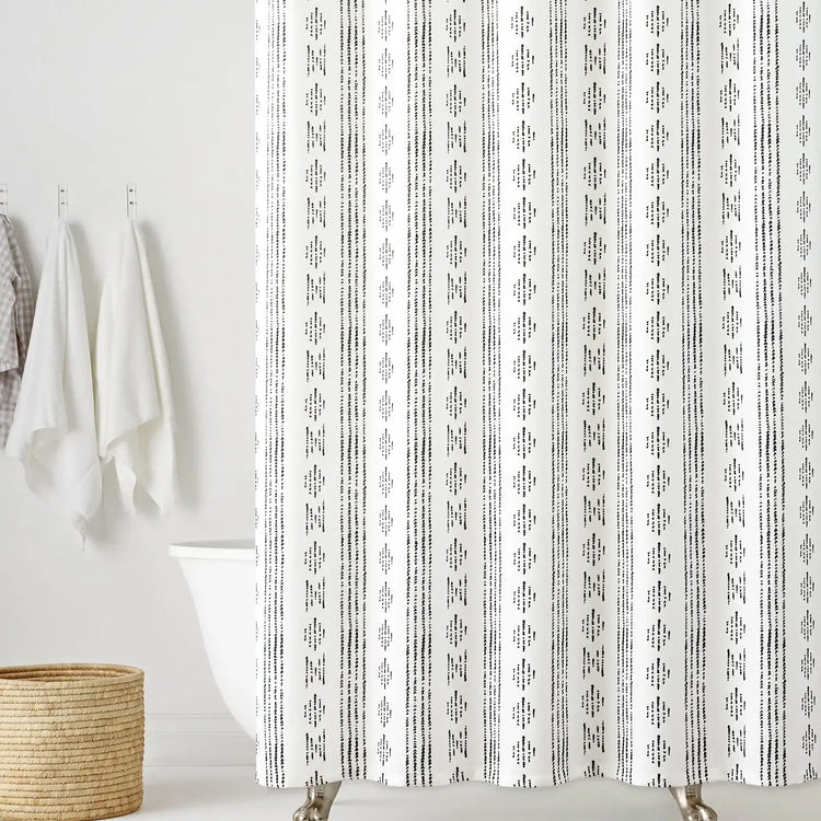 Geometric Totem Vertical Stripe Shower Curtain - Jinchan Home