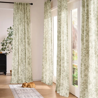 
                    
                      Peony Print Linen Blend 3-in-1 Curtains - Jinchan Home
                    
                  