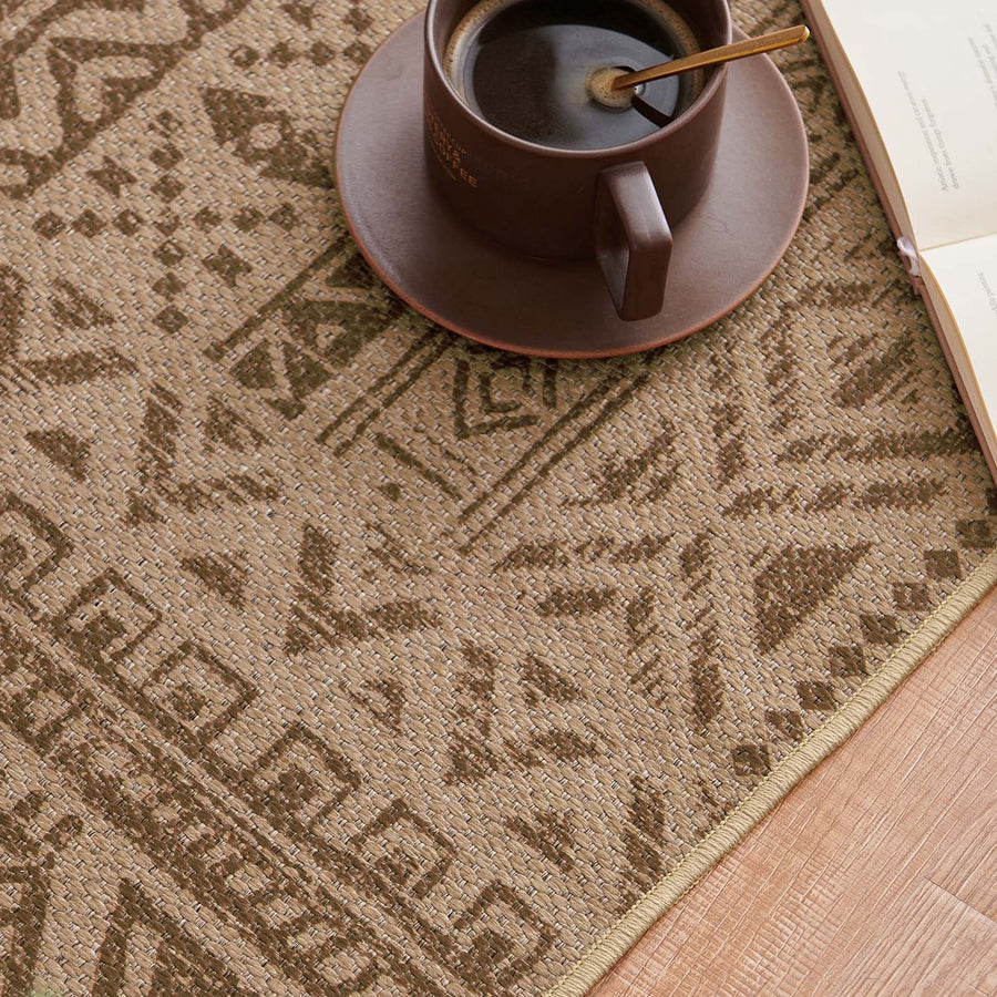 Jinchan Faux Jute Geometric Area Rug - Jinchan Home