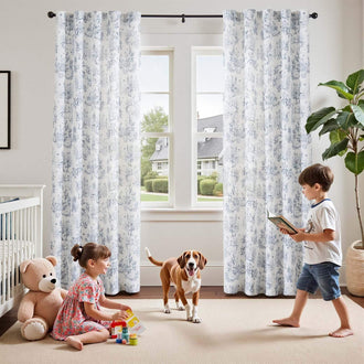 
                    
                      Bunny & Squirrel Toile Linen Curtains - Jinchan Home
                    
                  