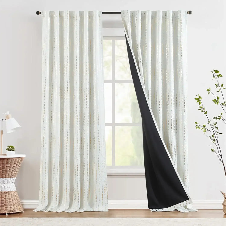 Boho Moon Phase Print Blackout Curtains - Jinchan Home