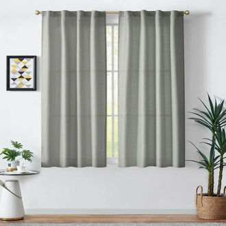 
                    
                      Solid Faux Linen Polyester 3-in-1 Curtains - Jinchan Home
                    
                  
