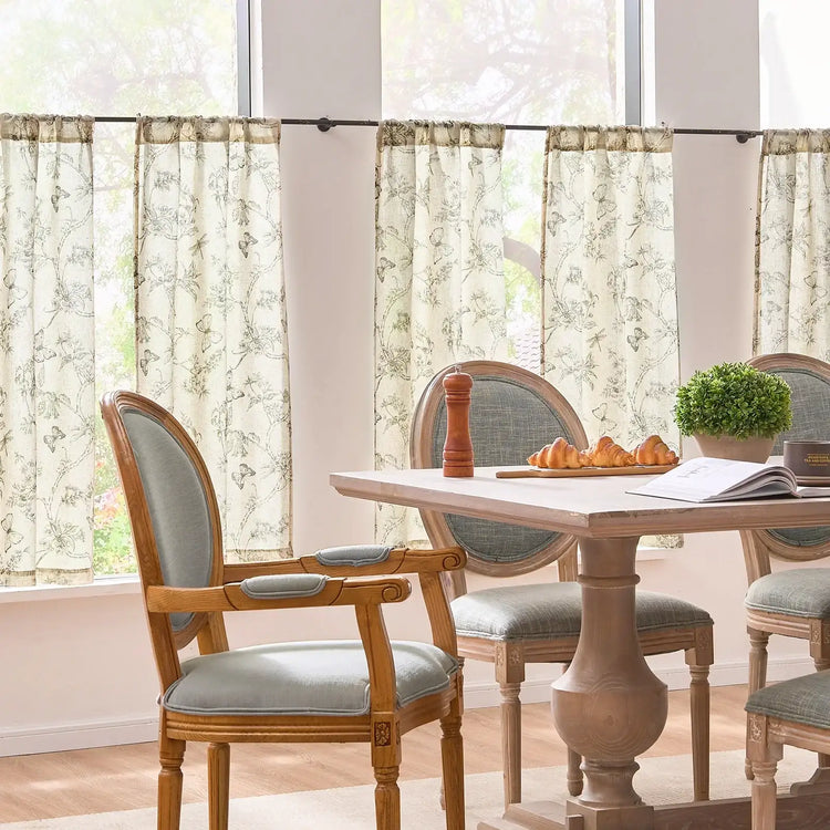 Vintage Garden Butterfly & Dragonfly Sheer Curtains - Jinchan Home
