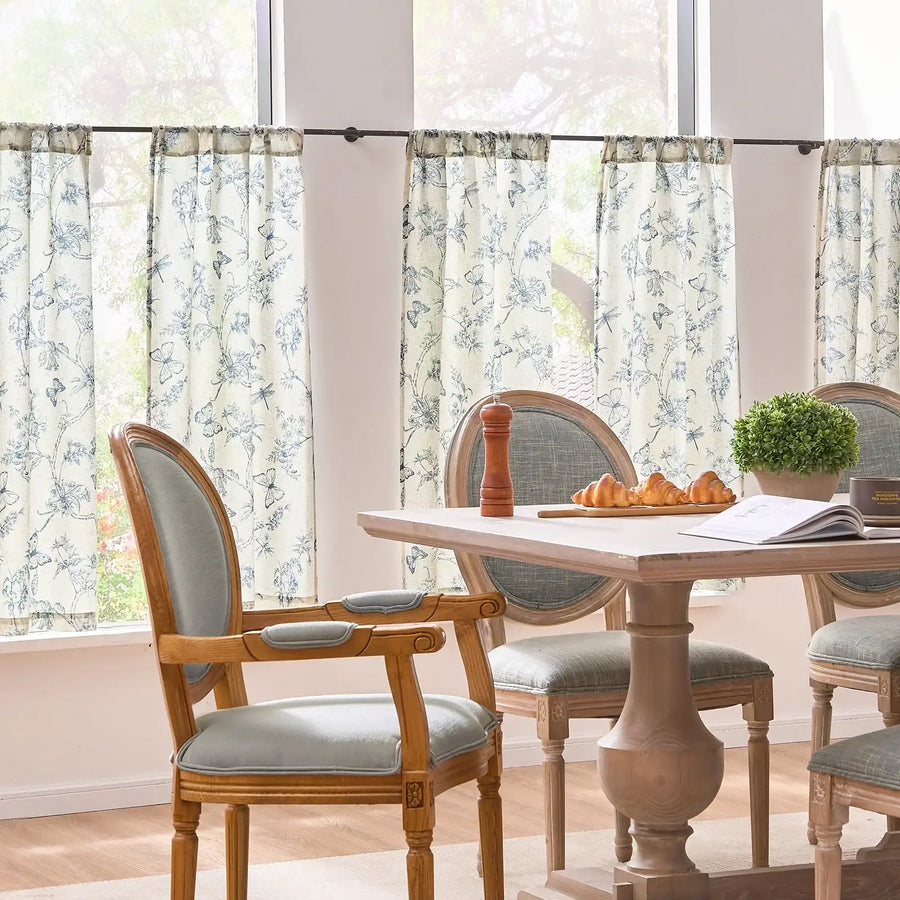 Vintage Garden Butterfly & Dragonfly Sheer Curtains - Jinchan Home