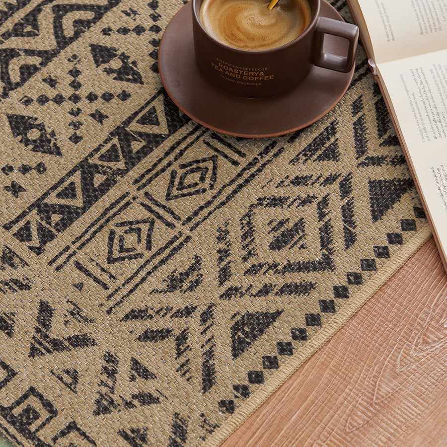 Jinchan Faux Jute Geometric Area Rug - Jinchan Home