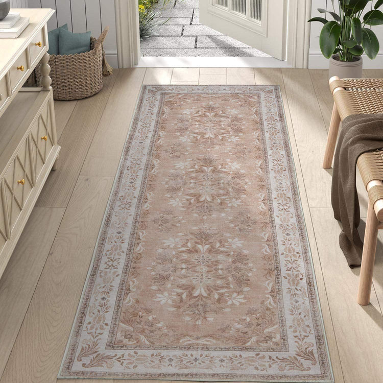 Soft Vintage Acanthus Floral Scrollwork Rug - Jinchan Home