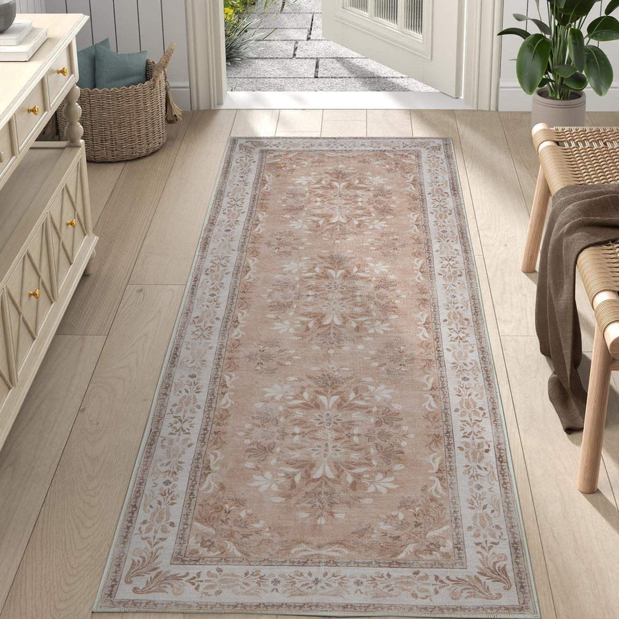Soft Vintage Acanthus Floral Scrollwork Rug - Jinchan Home