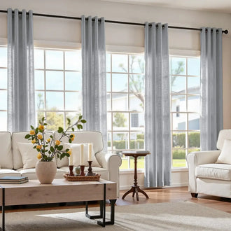 
                    
                      Solid Color Linen Blend Grommet Curtains - Jinchan Home
                    
                  