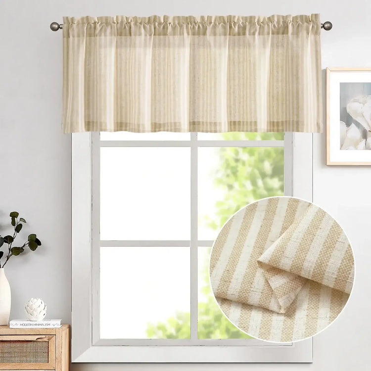 Linen Vertical Stripe Valance - Jinchan Home