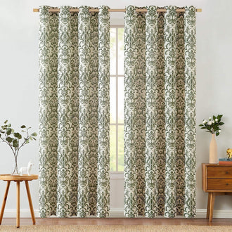 
                    
                      Baroque Damask Linen-Blend Grommet Curtains - Jinchan Home
                    
                  