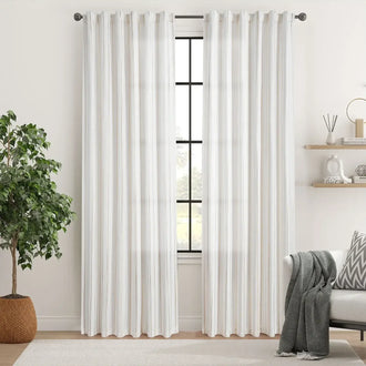 
                    
                      Modern Striped Linen Blend Curtains - Jinchan Home
                    
                  