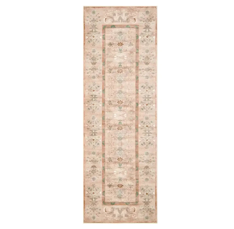 Vintage Floral Border Area Rug - Jinchan Home