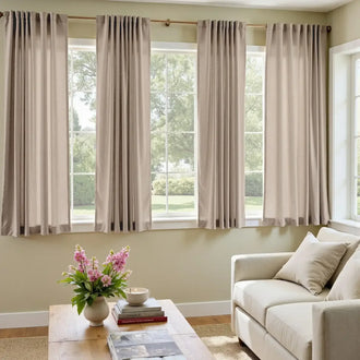 
                    
                      Solid Linen Blend Lined Curtains - Jinchan Home
                    
                  