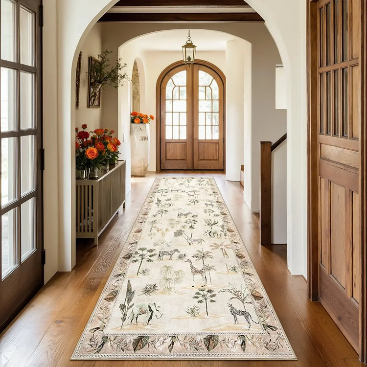 Vintage Safari Jungle Animal Area Rug - Jinchan Home