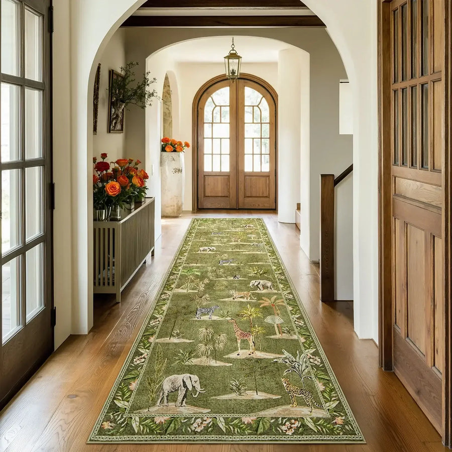 Vintage Safari Jungle Animal Area Rug - Jinchan Home