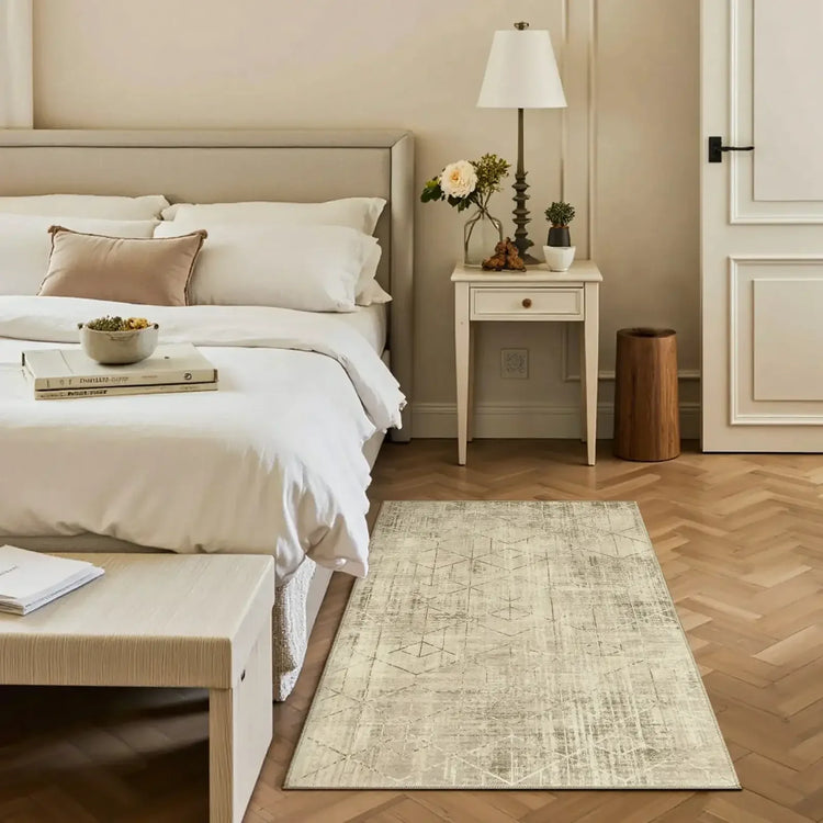 Distressed Geometric Area Rug - Jinchan Home