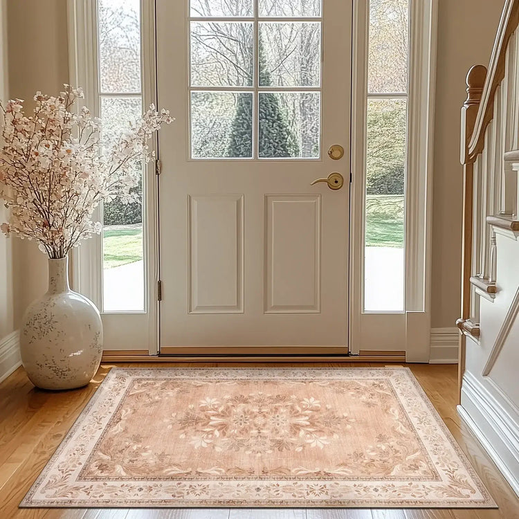 Soft Vintage Acanthus Floral Scrollwork Rug - Jinchan Home