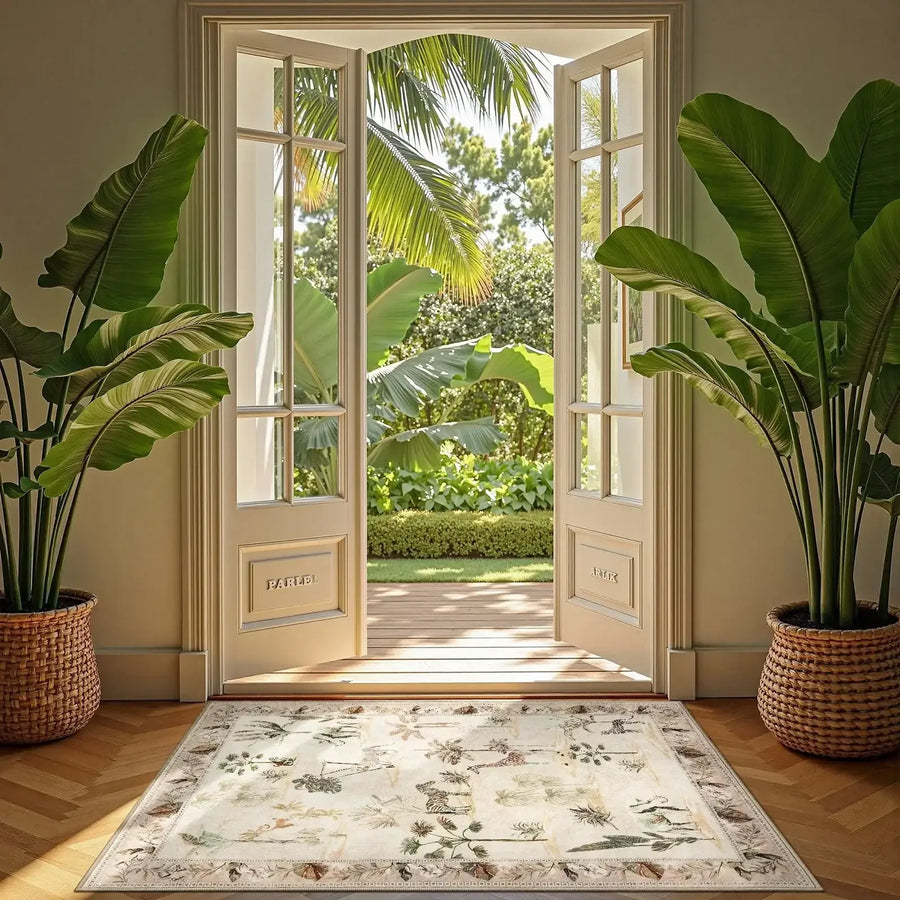 Vintage Safari Jungle Animal Area Rug - Jinchan Home
