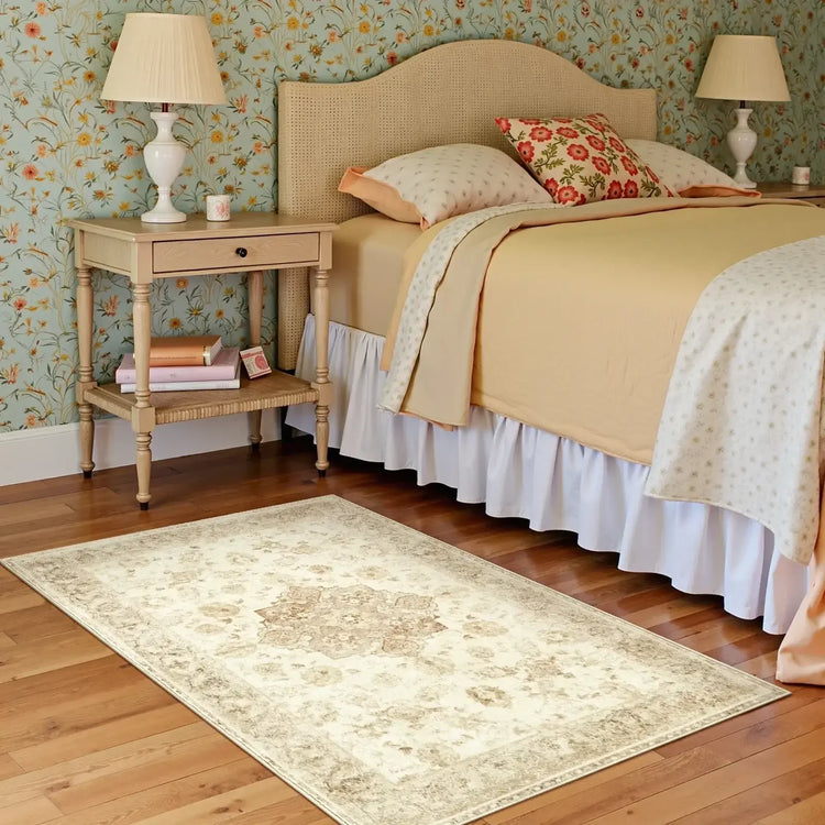Soft Vintage Medallion Area Rug - Jinchan Home