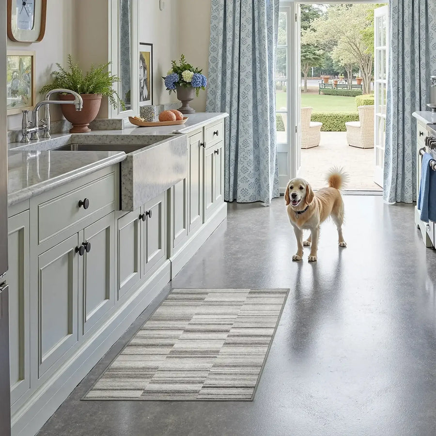 Striped Patchwork Area Rug - Jinchan Home