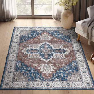 
                    
                      Vintage Persian-Style Distressed Area Rug - Jinchan Home
                    
                  