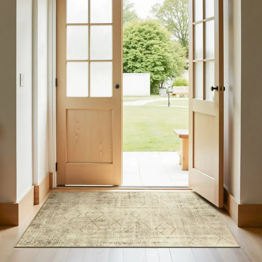 Distressed Geometric Area Rug - Jinchan Home