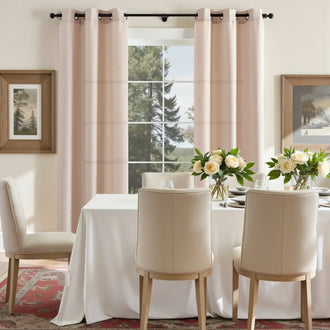 
                    
                      Solid Linen Textured Grommet Curtains - Jinchan Home
                    
                  