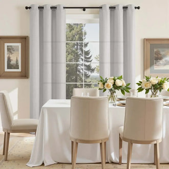 
                    
                      Solid Linen Textured Grommet Curtains - Jinchan Home
                    
                  
