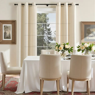 
                    
                      Solid Linen Textured Grommet Curtains - Jinchan Home
                    
                  